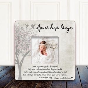 Apuci kicsi lánya idézet, Baba fotó, Személyre szóló Valentin-napi ajandék apának, Baba - mama, Babaszoba dekoráció, Babaszoba kép, Famegmunkálás, Fotó, grafika, rajz, illusztráció, MESKA