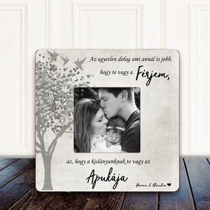 Valentin-napi ajándék férjnek � személyre szóló fényképes képkeret a családtól, Otthon & Életmód, Dekoráció, Kép & Falikép, Képkeret, Famegmunkálás, Fotó, grafika, rajz, illusztráció, MESKA