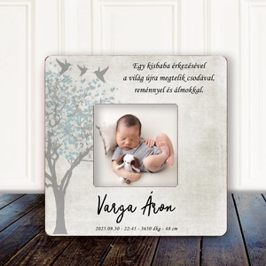 Babaköszöntő fotókeret születési adatokkal, Újszülött első fotó, Elegáns Babaszoba dekoráció - Meska.hu