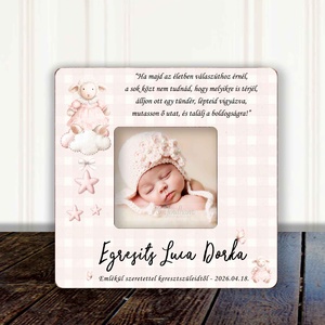 Névre szóló fényképkeret keresztelőre � aranyos emlék babának és a családnak, Keresztelő ajándék, Baba - mama, Keresztelő kellékek, Keresztelőajándékok, Famegmunkálás, Fotó, grafika, rajz, illusztráció, MESKA