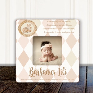 Névre szóló fényképkeret keresztelőre � aranyos emlék babának és a családnak, Keresztelő ajándék, Baba - mama, Keresztelő kellékek, Keresztelőajándékok, Famegmunkálás, Fotó, grafika, rajz, illusztráció, MESKA