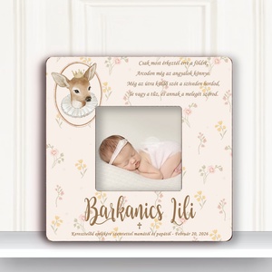 Keresztelő ajándék kislánynak � finom, elegáns babaszoba dekoráció, őzikés, vadvirágos keresztelő ajándék - baba - mama - keresztelő kellékek - keresztelőajándékok - Meska.hu