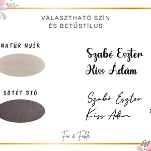 Egyedi, gravírozott esküvői ültetőkártya, névkártya fából - esküvő - meghívó & kártya - ültetési rend - Meska.hu