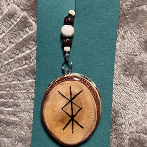 Fa amulett kulcstartó szimbólumokkal, Táska & Tok, Kulcstartó & Táskadísz, Táskadísz, Famegmunkálás, MESKA