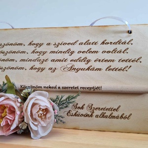 Esküvői Szülőköszöntő Gravírozott Tábla Fakanállal - esküvő - emlék & ajándék - szülőköszöntő ajándék - Meska.hu