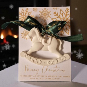 Hintaló karácsonyfadísz , Karácsony, Karácsonyi lakásdekoráció, Karácsonyfadíszek, Gipszöntés, Kerámia, MESKA