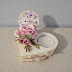 Virágos Gyertyatartó - esküvő - emlék & ajándék - köszönőajándék - Meska.hu