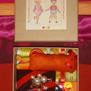 Első varródobozom - Piros-Narancs-Rózsaszín - Meska.hu