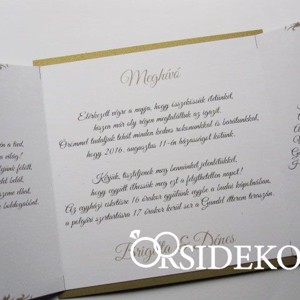 Esküvői meghívó szalaggal és szíves fém dísszel - esküvő - meghívó & kártya - meghívó - Meska.hu