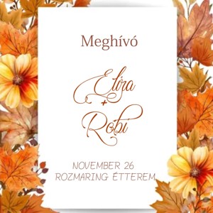 Esküvői meghívó őszi többféle mintával - Meska.hu
