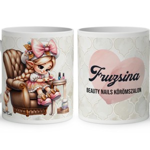 Névvel kérhető - Aranyos Körmös manólány mintás bögre, Otthon & Életmód, Konyhafelszerelés, tálalás, Tálalás, Bögre & Csésze, , MESKA