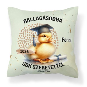 Ballagás 2026: kacsa mintás egyedi párna névvel - személyre szabott emlék (POLI40-0403) - Meska.hu