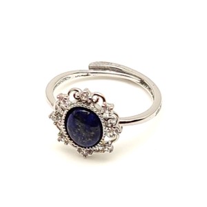 Harmonizáló lapis lazuli ásvány gyűrű állítható 9x7mm, Ékszer, Gyűrű, , MESKA