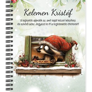 Személyre szabható - Cuki karácsonyi mosómaci és a süti mintás A5-ös füzet, Otthon & Életmód, Papír, írószer, Jegyzetfüzet & Napló, , MESKA
