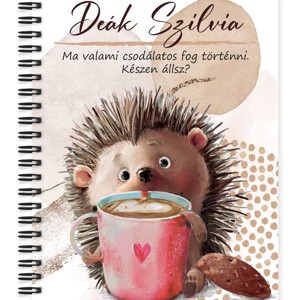 Személyre szabható - Kakaós süni mintás A5-ös füzet, Otthon & Életmód, Papír, írószer, Jegyzetfüzet & Napló, , MESKA