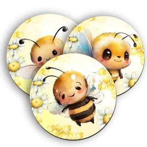 3 db cuki méhecskés kör alakú alátét szett (#20), , , MESKA