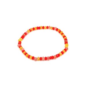 Achát fazettált színezett piros-sárga korong karkötő 43 mm, Ékszer, Karkötő, Ásványkarkötő, , MESKA