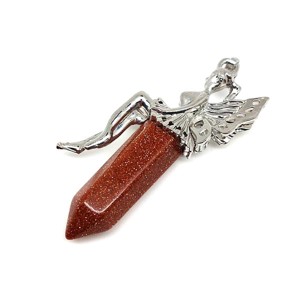 Csúcs medál fém angyal Goldstone vörös 2,5x6cm, Ékszer, Nyaklánc, Medál, , MESKA