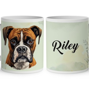 Névvel kérhető - Barna Boxer portré mintás bögre, Otthon & Életmód, Konyhafelszerelés, tálalás, Tálalás, Bögre & Csésze, , MESKA