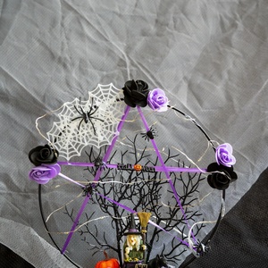 Lila-fekete halloween asztaldísz  - otthon & életmód - dekoráció - halloween - halloweeni asztaldísz - Meska.hu