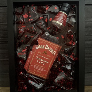 Jack Daniel�s Tennessee Epoxy képkeret, Otthon & Életmód, Dekoráció, Kép & Falikép, Üvegkép, Újrahasznosított alapanyagból készült termékek, MESKA