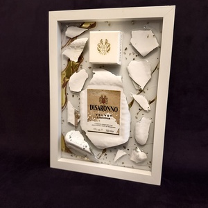 Disaronno olasz likör epoxy képkeret - otthon & életmód - dekoráció - kép & falikép - képkeret - Meska.hu