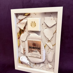 Disaronno olasz likör epoxy képkeret - otthon & életmód - dekoráció - kép & falikép - képkeret - Meska.hu