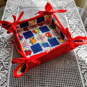 Gyümölcs mintás textil kosár, Otthon & Életmód, Tárolás & Rendszerezés, Tárolókosár, Varrás, MESKA
