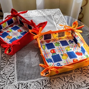 Gyümölcs mintás textil kosár - otthon & életmód - tárolás & rendszerezés - tárolókosár - Meska.hu