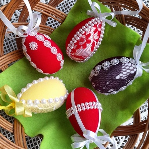 Húsvéti tojás gyöngyökkel díszítve, Otthon & Lakás, Dekoráció, Dísztárgy, Mindenmás, MESKA