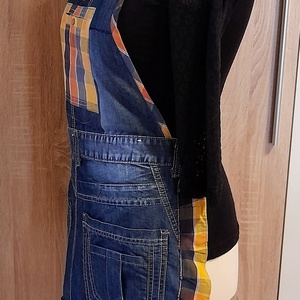 Női farmerkötény kockás fodros - otthon & életmód - konyhafelszerelés, tálalás - konyhai textil - kötény - Meska.hu