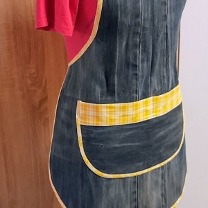 Női farmer kötény  - otthon & életmód - konyhafelszerelés, tálalás - konyhai textil - kötény - Meska.hu