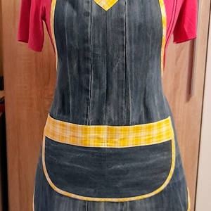 Női farmer kötény  - otthon & életmód - konyhafelszerelés, tálalás - konyhai textil - kötény - Meska.hu
