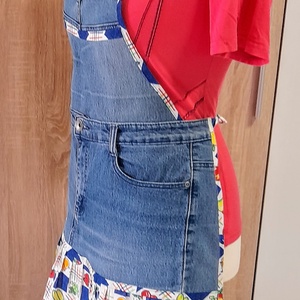 Kék női farmer kötény  - otthon & életmód - konyhafelszerelés, tálalás - konyhai textil - kötény - Meska.hu