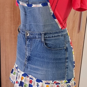 Kék női farmer kötény  - otthon & életmód - konyhafelszerelés, tálalás - konyhai textil - kötény - Meska.hu