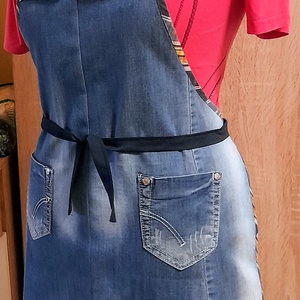 Női farmer kötény  - otthon & életmód - konyhafelszerelés, tálalás - konyhai textil - kötény - Meska.hu