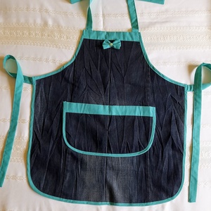 Farmer gyerek kötény türkíz szegővel., Otthon & Életmód, Konyhafelszerelés, tálalás, Konyhai textil, Kötény, Varrás, MESKA