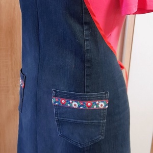 Női sötétkék farmer kötény  - otthon & életmód - konyhafelszerelés, tálalás - konyhai textil - kötény - Meska.hu