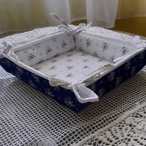 Kékfestő mintás textil kosár, Otthon & Életmód, Tárolás & Rendszerezés, Tárolókosár, Varrás, MESKA