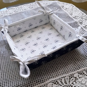 Kékfestő mintás textil kosár - otthon & életmód - tárolás & rendszerezés - tárolókosár - Meska.hu