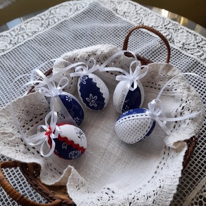 Kékfestő mintás húsvéti tojások, Ünnepi díszek, dekorációk, Húsvéti díszek és dekorációk, Húsvéti tojás, hímestojás, Mindenmás, MESKA