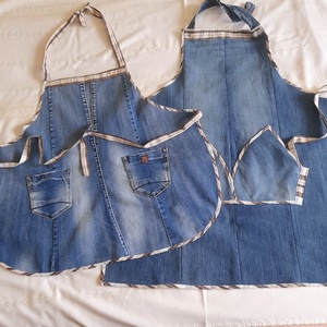 Női és férfi farmer kötény  - otthon & életmód - konyhafelszerelés, tálalás - konyhai textil - kötény - Meska.hu