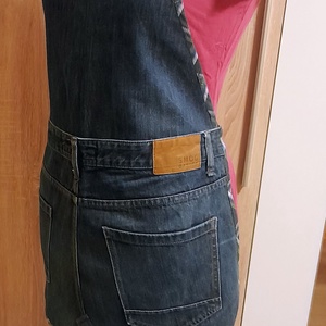 Női sötétkék farmer kötény  - otthon & életmód - konyhafelszerelés, tálalás - konyhai textil - kötény - Meska.hu