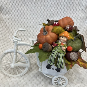 Őszi, biciklis, tökös asztaldísz, Otthon & Életmód, Dekoráció, Halloween, Halloweeni asztaldísz, , MESKA