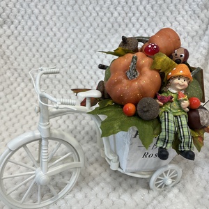 Őszi, biciklis, tökös asztaldísz - otthon & életmód - dekoráció - halloween - halloweeni asztaldísz - Meska.hu