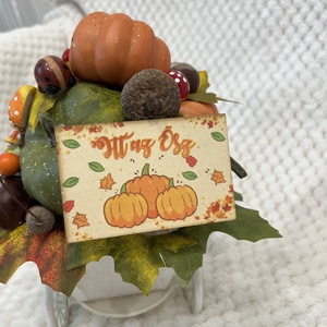 Őszi, biciklis, tökös asztaldísz - otthon & életmód - dekoráció - halloween - halloweeni asztaldísz - Meska.hu