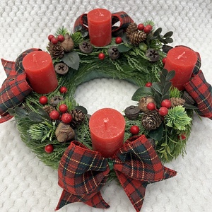 Klasszikus, piros-zöld adventi koszorú - Meska.hu