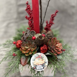 Piros adventi box, Karácsony, Adventi díszek, Adventi koszorú, , MESKA