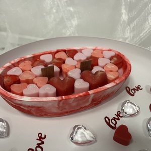 Szivecskés gyertya tál 2-1-ben élmény, Otthon & Életmód, Gyertya, illat, aroma, Gyertya, Gyertya-, mécseskészítés, MESKA