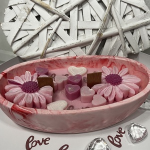 Virágos szójaviasz gyertya tál - Meska.hu